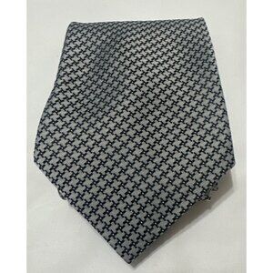 Giorgio Armani Gray Houndstooth 100% Silk Mens Tie Made In Italy